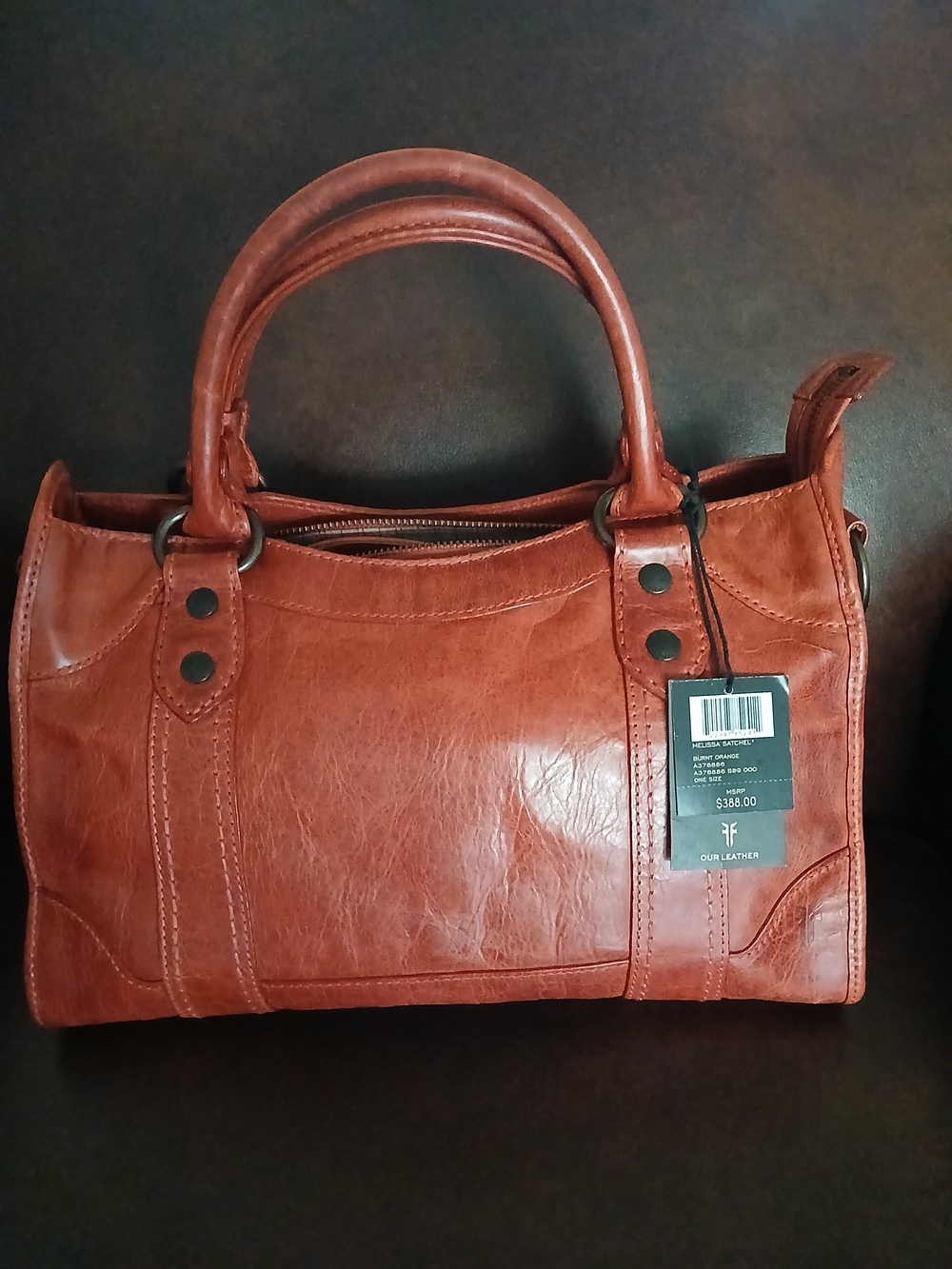 Frye Burnt Orange Leather Satchel NWT - Picture 2 of 7